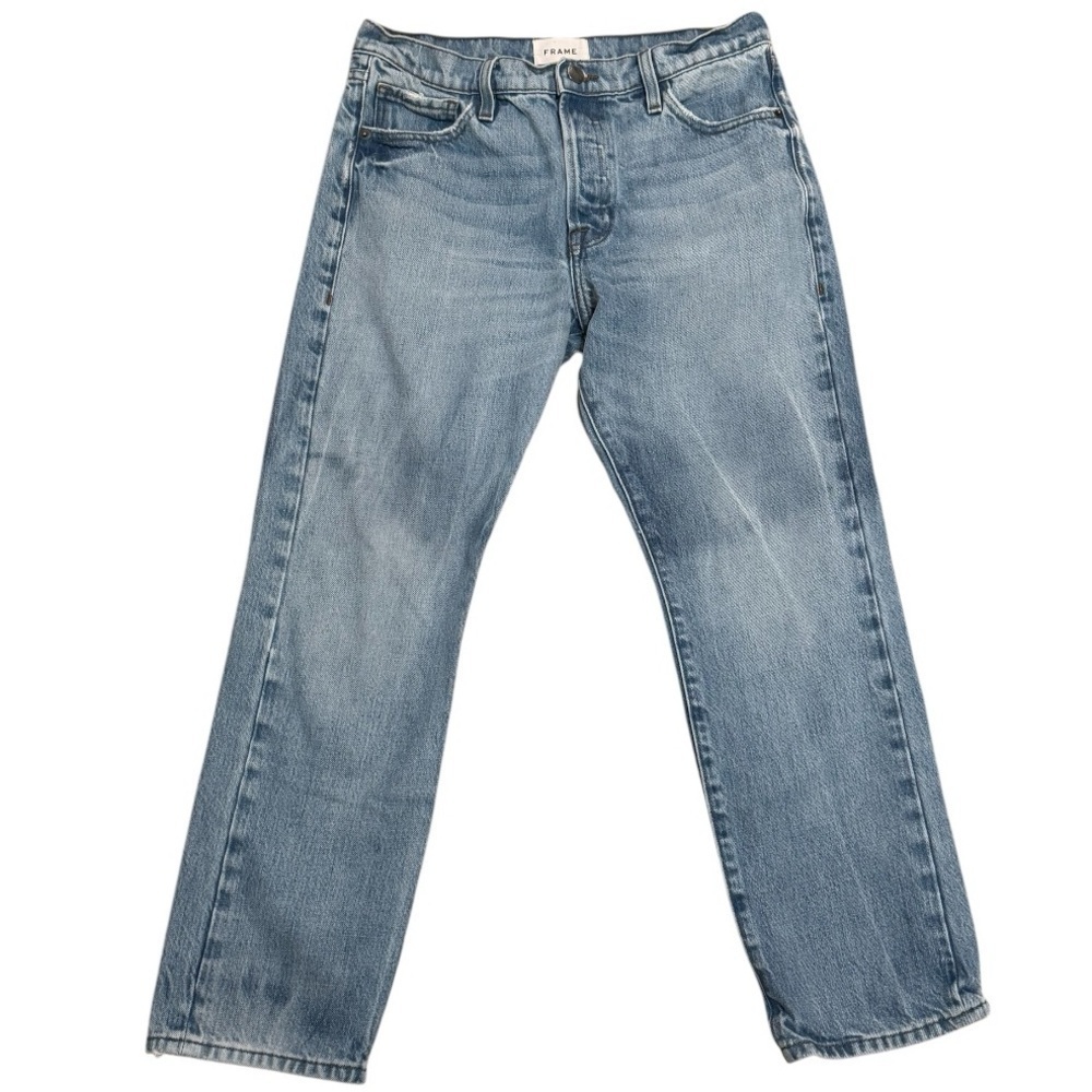 FRAME Denim Jeans Relaxed Fit Size 25 Casual Button Fly High Mid Rise Crop Ankle